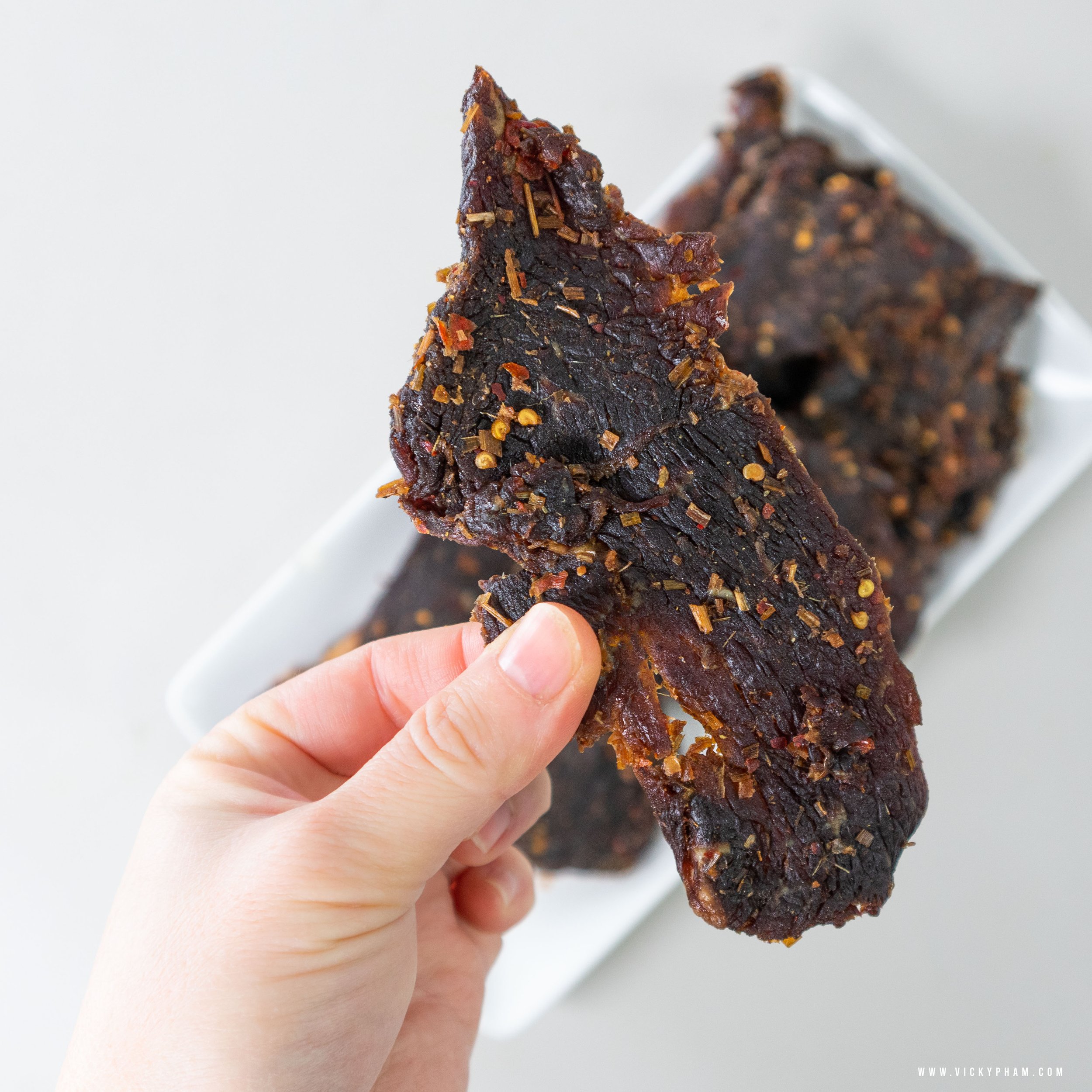 Spicy Vietnamese Beef Jerky (Khô Bó Sa Té) No Food Dehydrator Needed