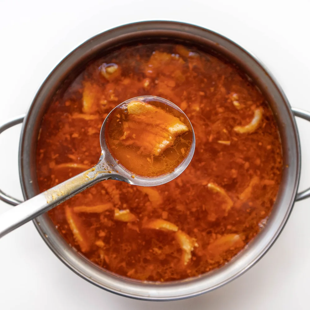 Broth for Vietnamese Turmeric Noodles with Pork and Shrimp (Mì Quảng Tôm Thịt)
