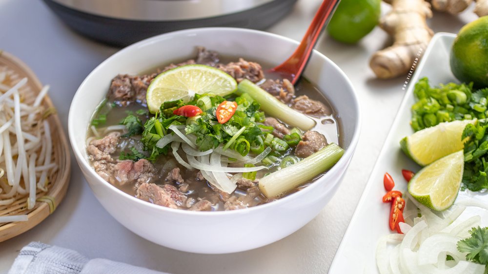 Authentic Quick and Easy Vietnamese Instant Pot Beef Noodle Soup Recipe (Pho Bo)