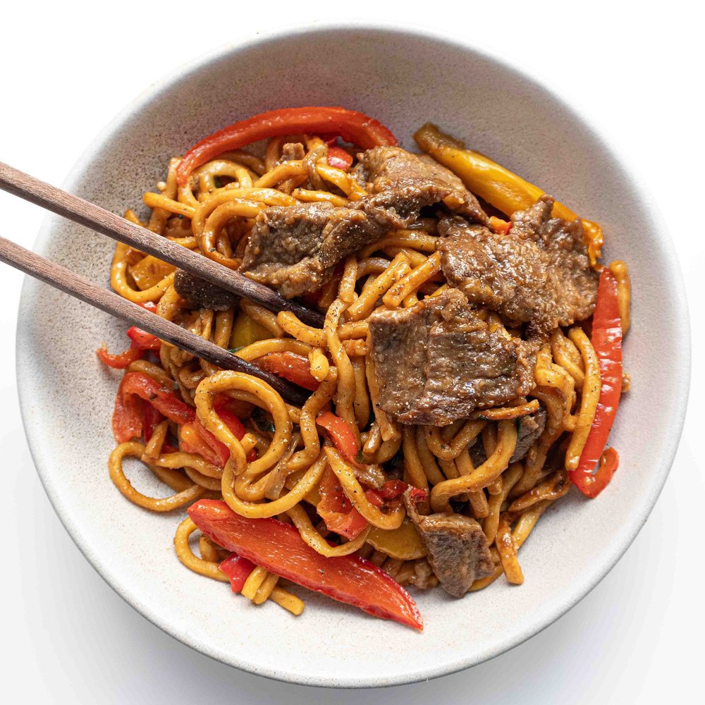 Black Pepper Beef with Noodles and Vegetables Stir Fry — Vicky Pham