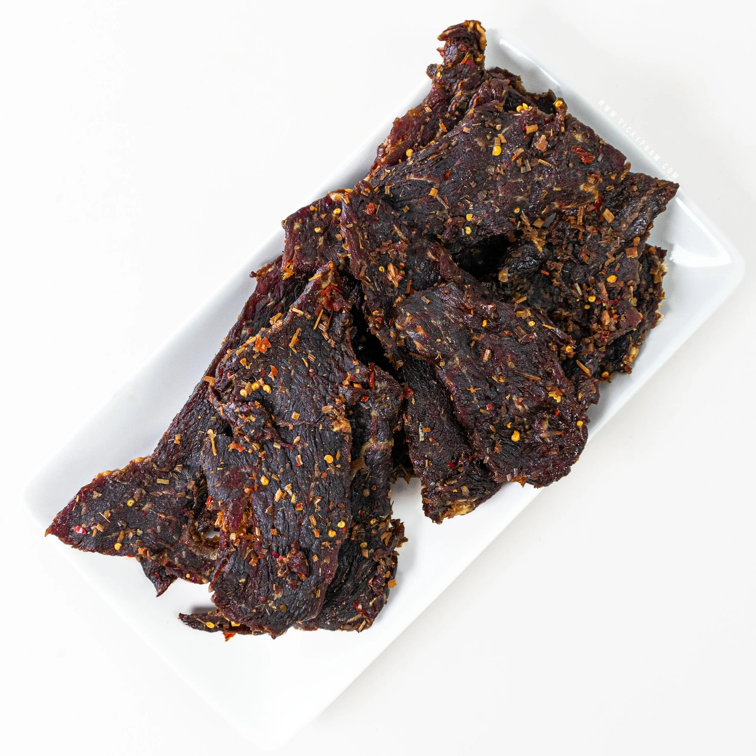 Spicy Vietnamese Beef Jerky (Khô Bò Sa Tế) No Food Dehydrator Needed — Vicky Pham