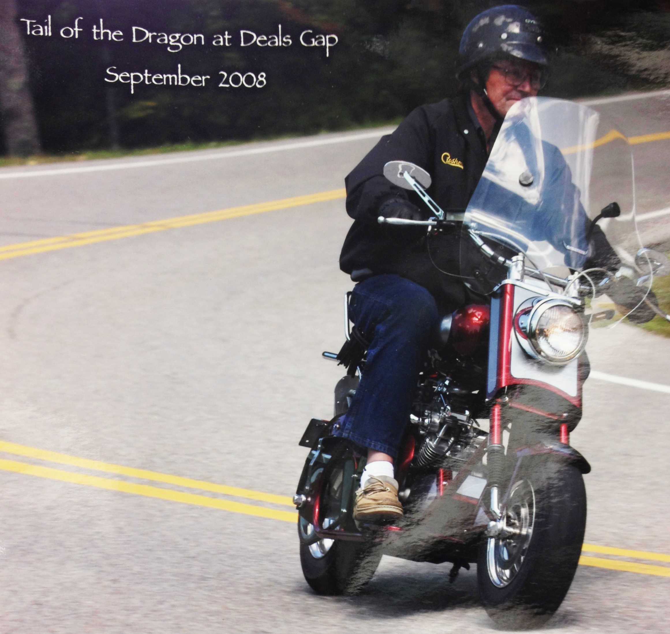 Phil Riding his Custom Cushman at Deals Gap! 