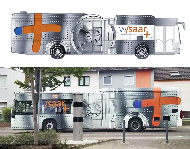 Verkehrsmittelwerbung Bus