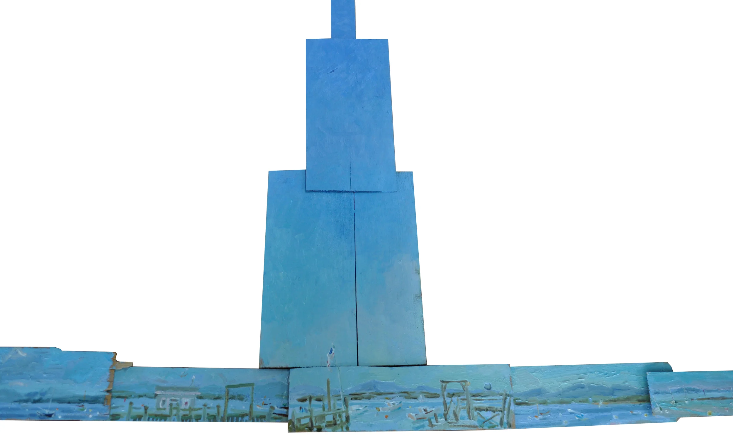 Sold. Maine Studies USA. Oil on shutter board.