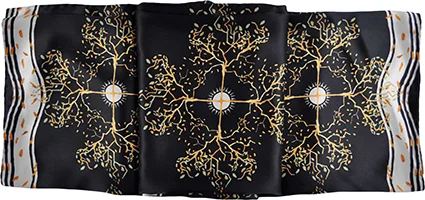 'Singing by the light of the Moon' Stole Heavy Silk Satin with hand rolled edges.