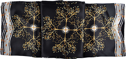 'Singing by the light of the Moon' Stole Heavy Silk Satin with hand rolled edges.