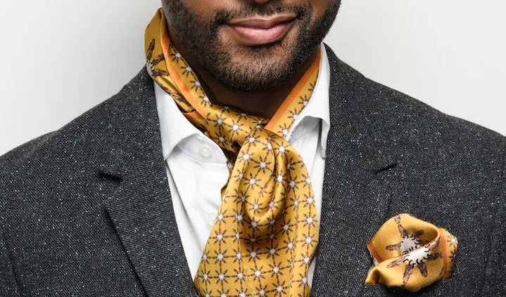 Fidelio Star Ochre Men's Pocket Square