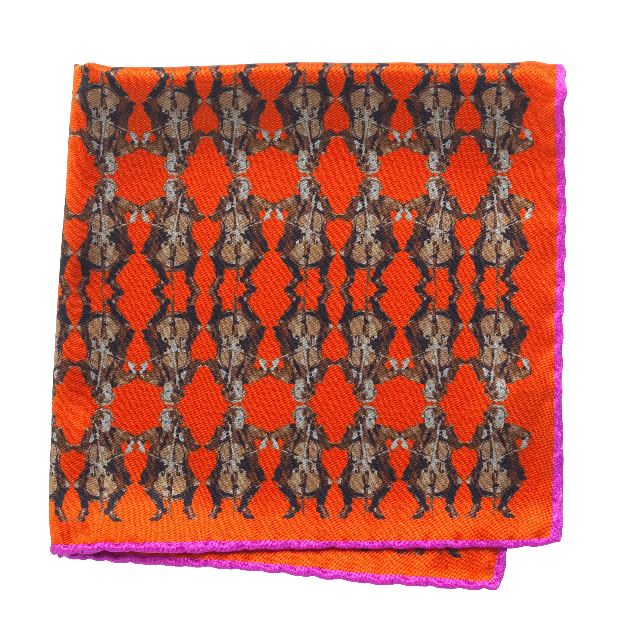 Cello Burnt Orange Pocket Square