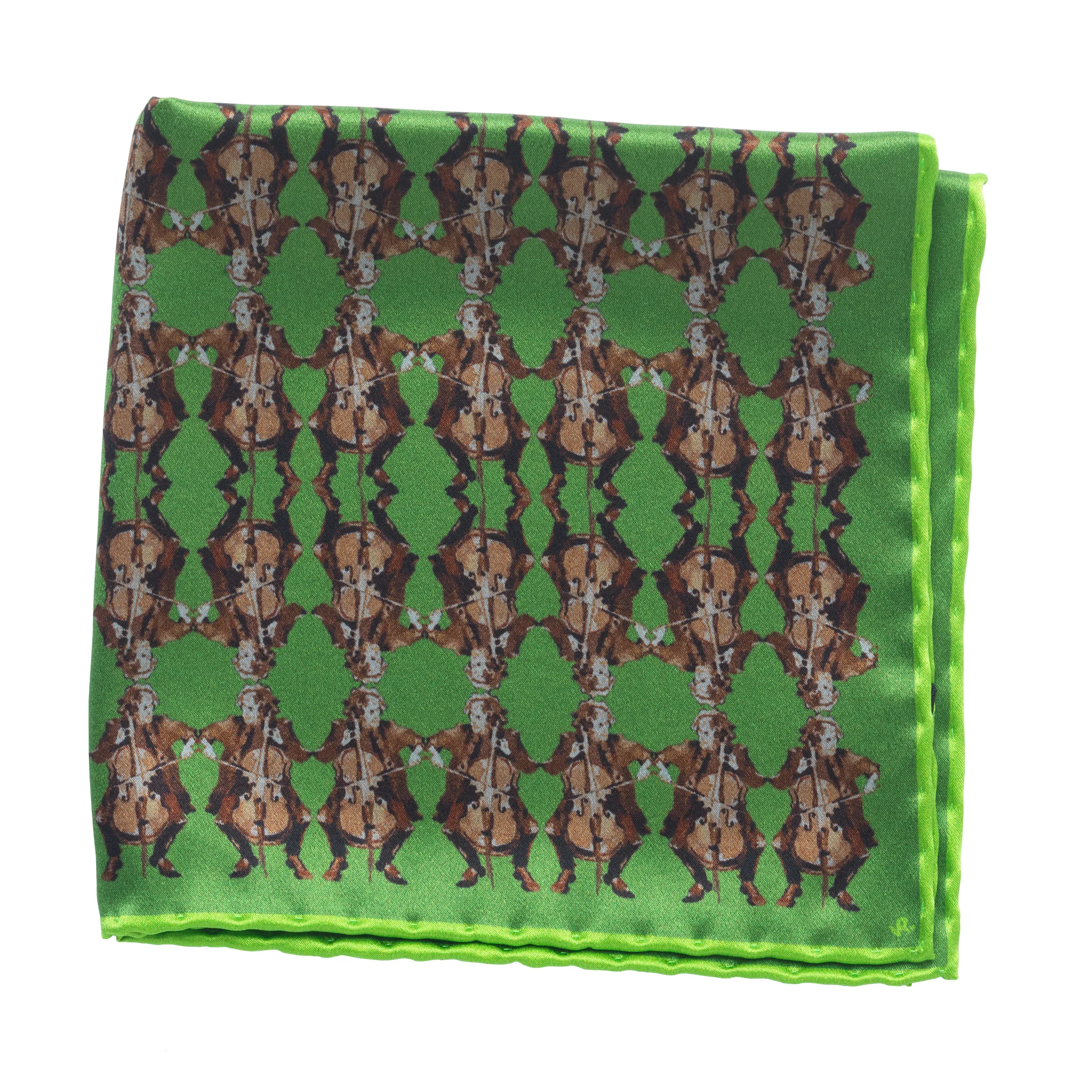 Cello Beetle Green Pocket Square