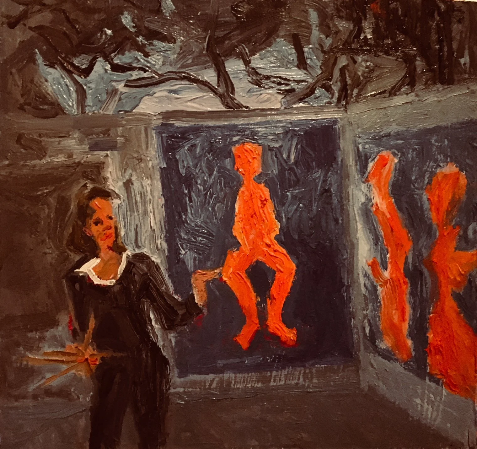 Night Shift 'Dancing with Fran' 3 oil on board Available £1850