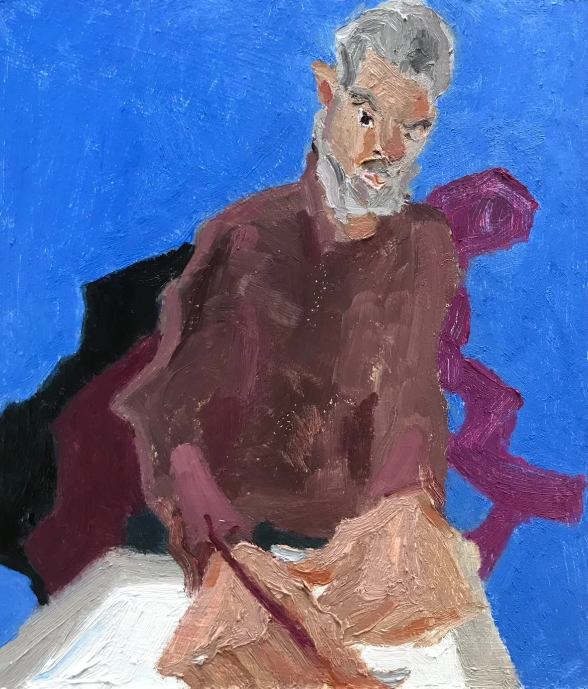 Quick Portrait 'G_ 1, American artist drawing me painting him 28x24cms Available £1850