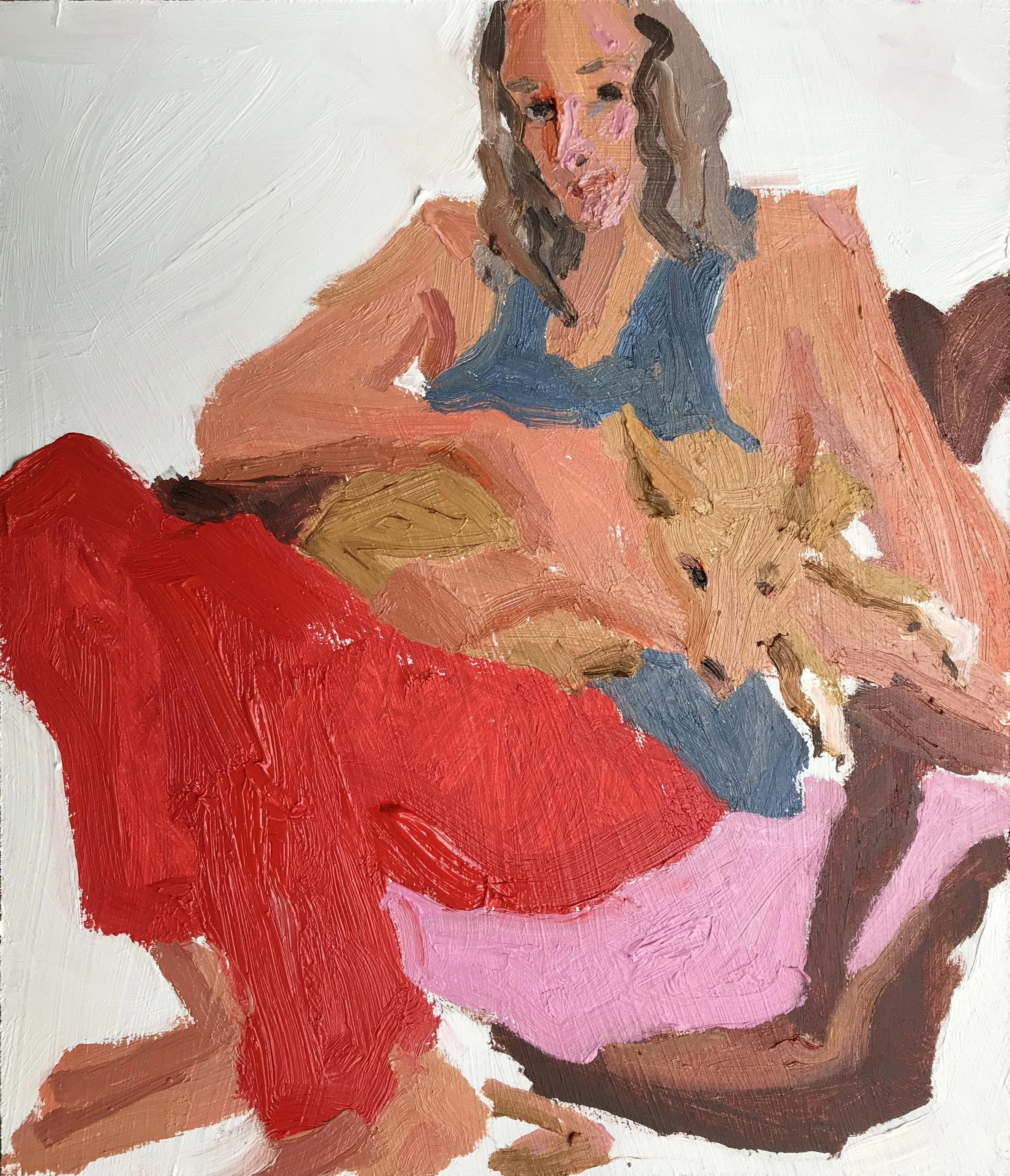 Quick Portrait George & Patata oil on Gessoed board 28x24 cms NA