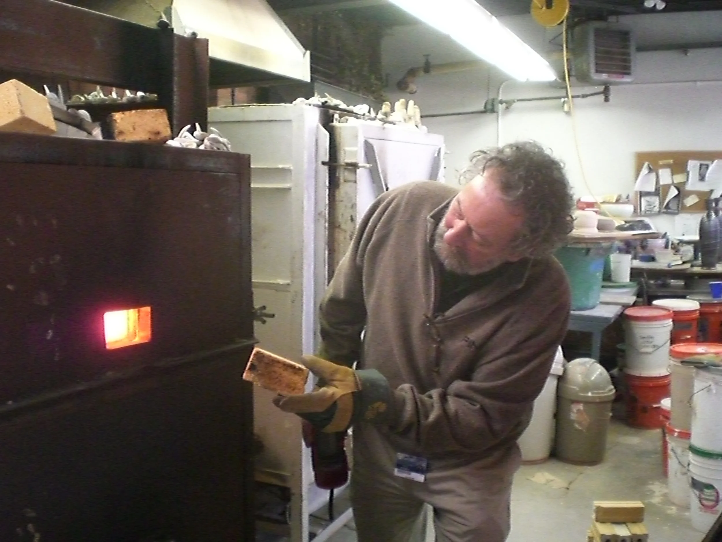 Checking one of the kilns