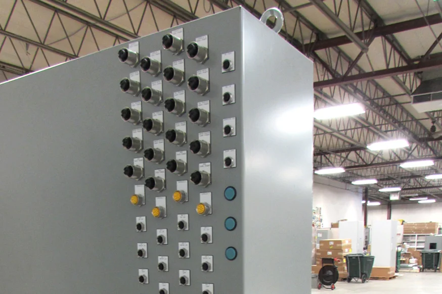 METAL FABRICATION & ENCLOSURE MODIFICATION Have an unconventional project request or need a particular box to house your parts? We have the skills and the tools to custom fabricate your project while still meeting all safety and industry standards. We’re outfitted with state-of-the-art equipment you won’t find in just any panel shop. Our enclosure modification program CNC machine will modify your enclosure with an accuracy of a 1,000th of a millimeter. Learn More >