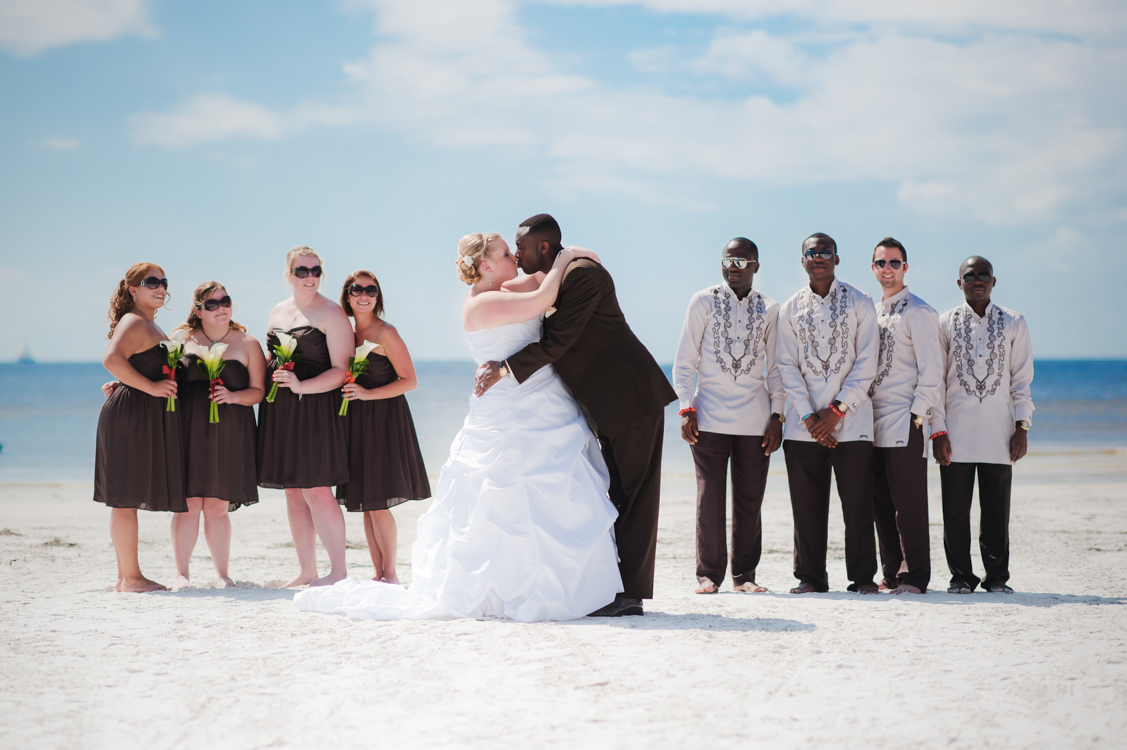 wedding party on florida beach