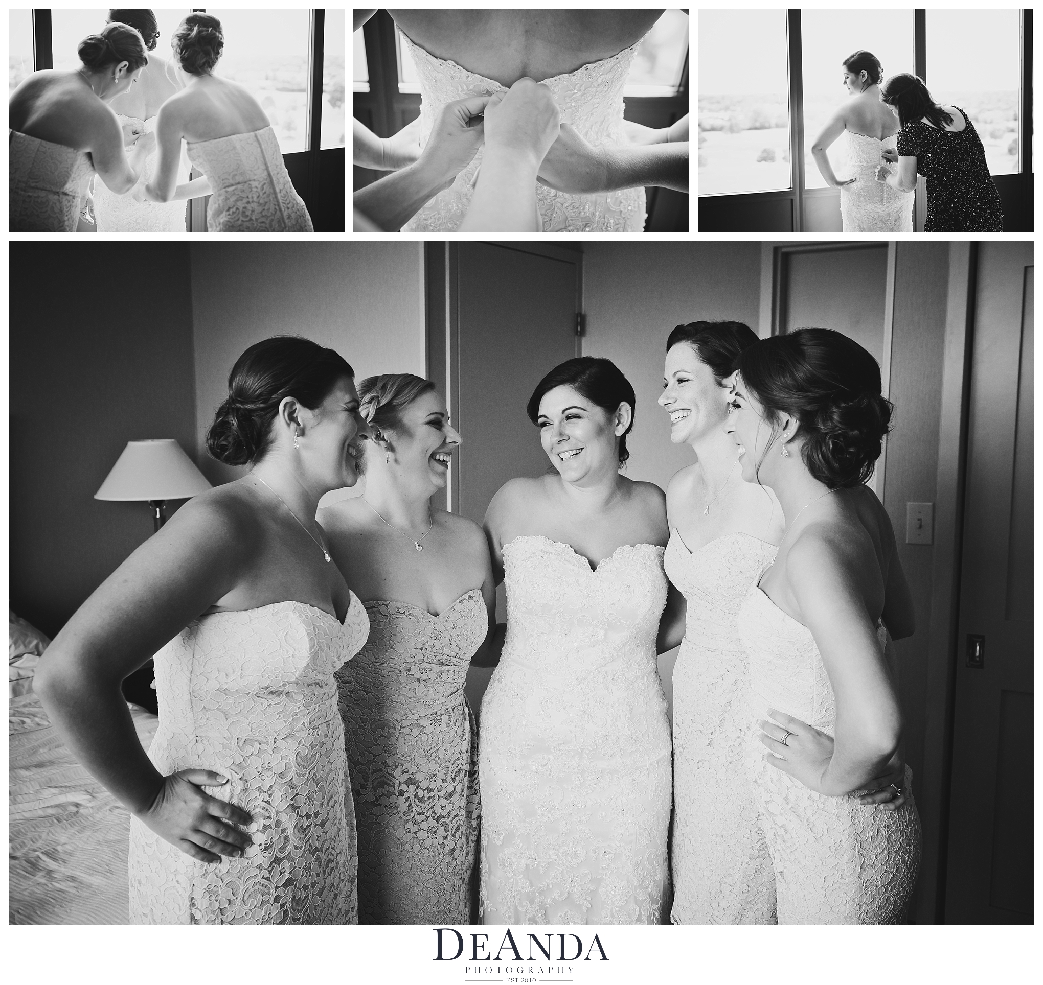 bride with bridesmaids