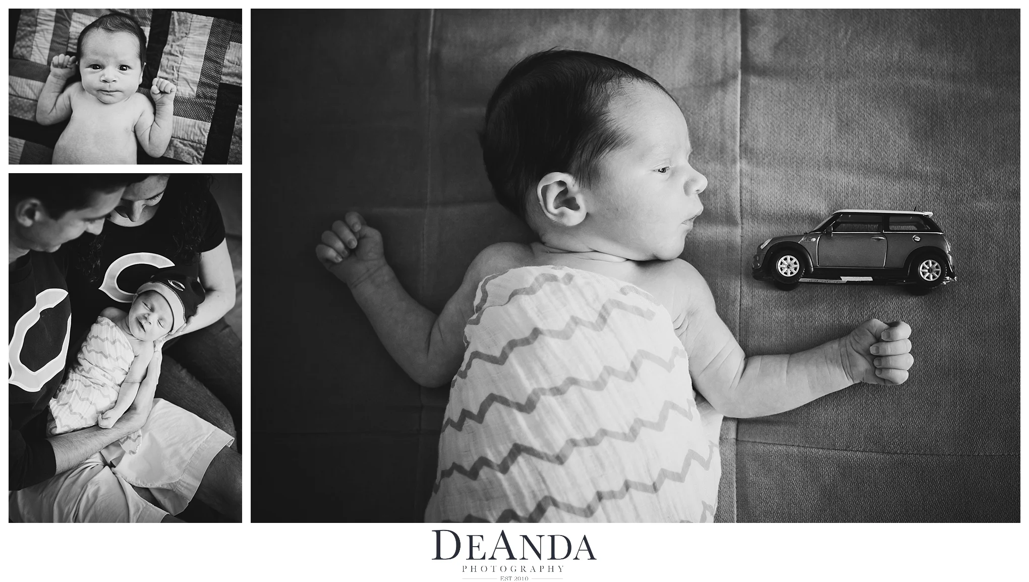 Newborn with bears outfit
