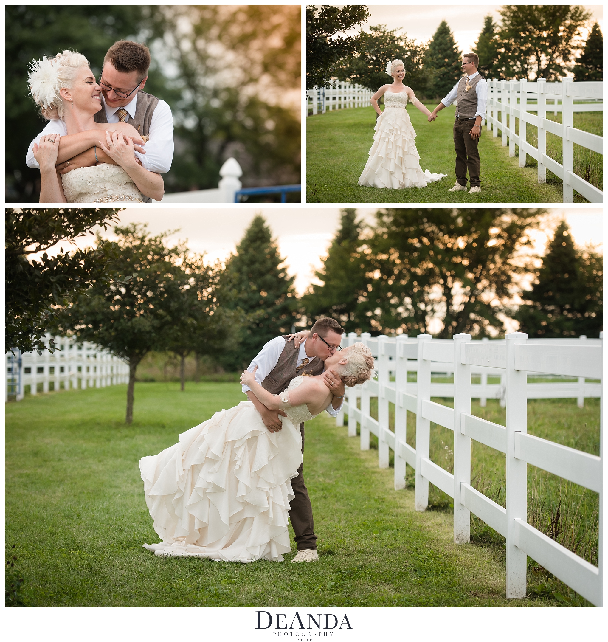 Wedding couple on farm