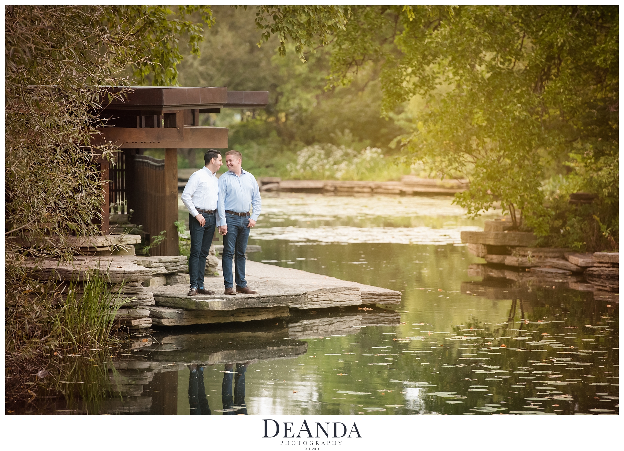 Same Sex Engagement Photography at the Lily Pond