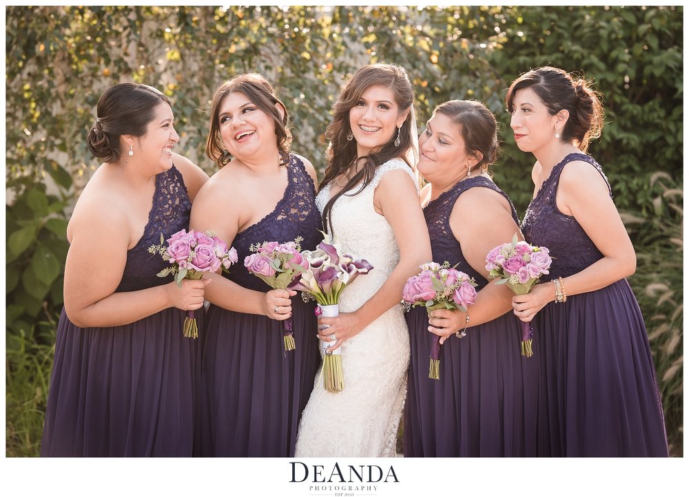 bride with bridesmaids