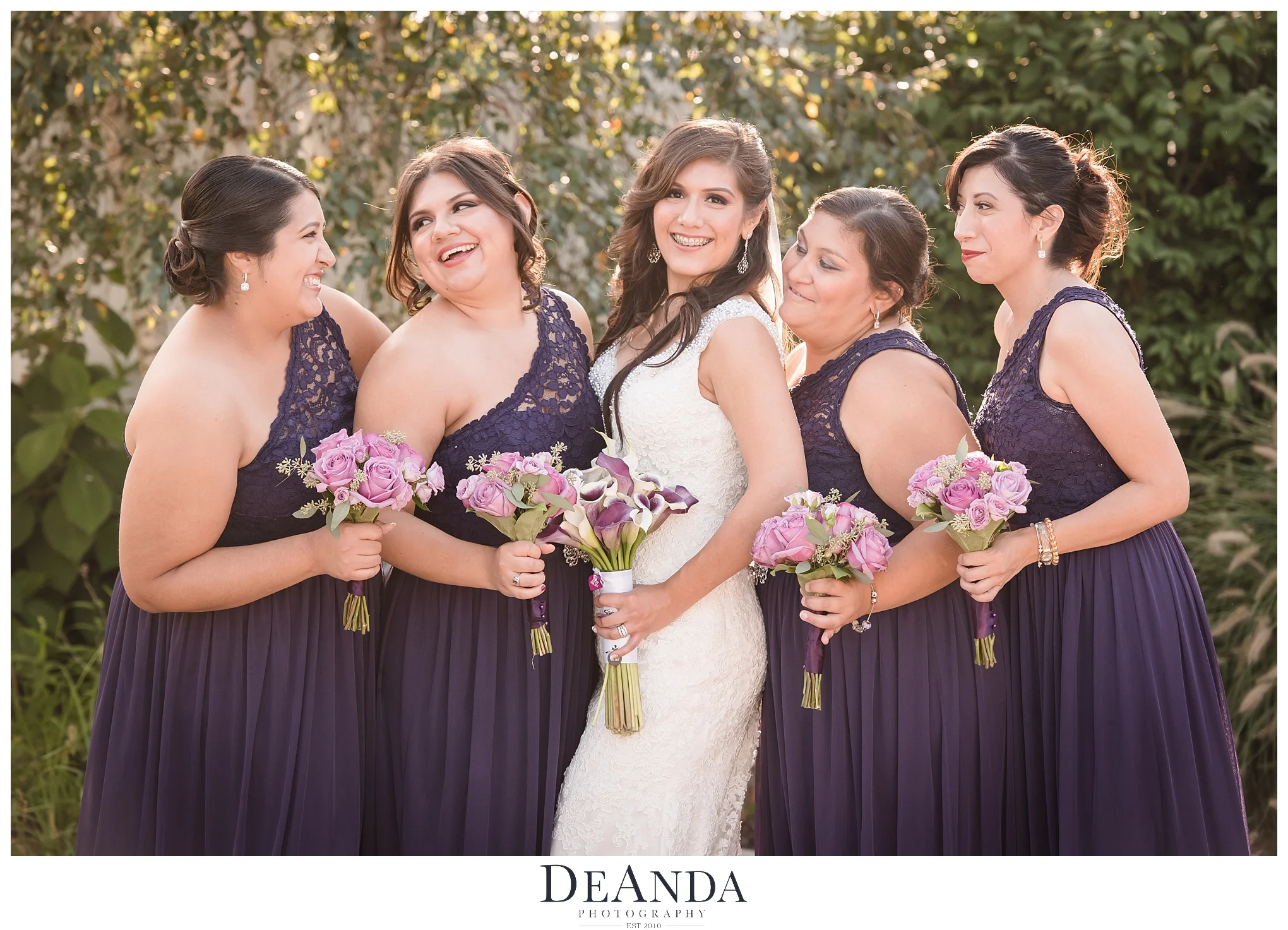 bride with bridesmaids