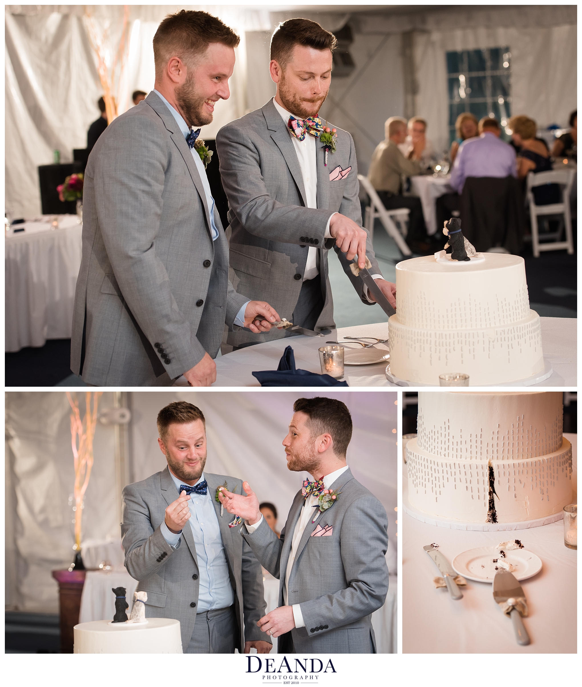 grooms cutting cake