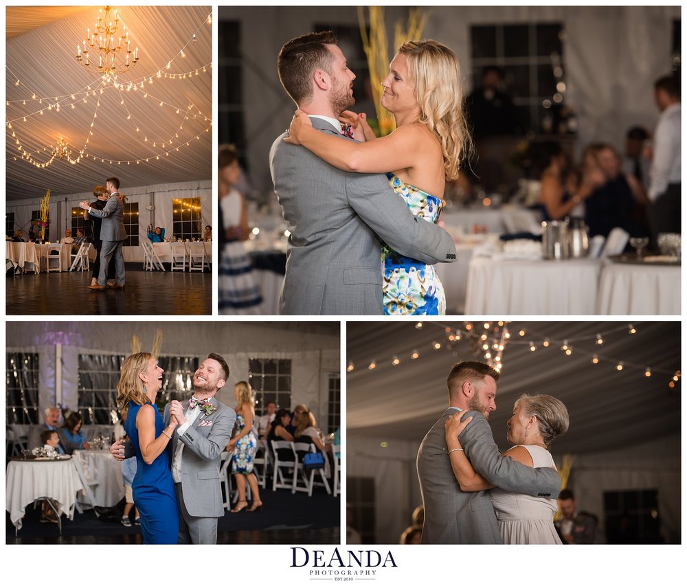 grooms first dances with moms and sister