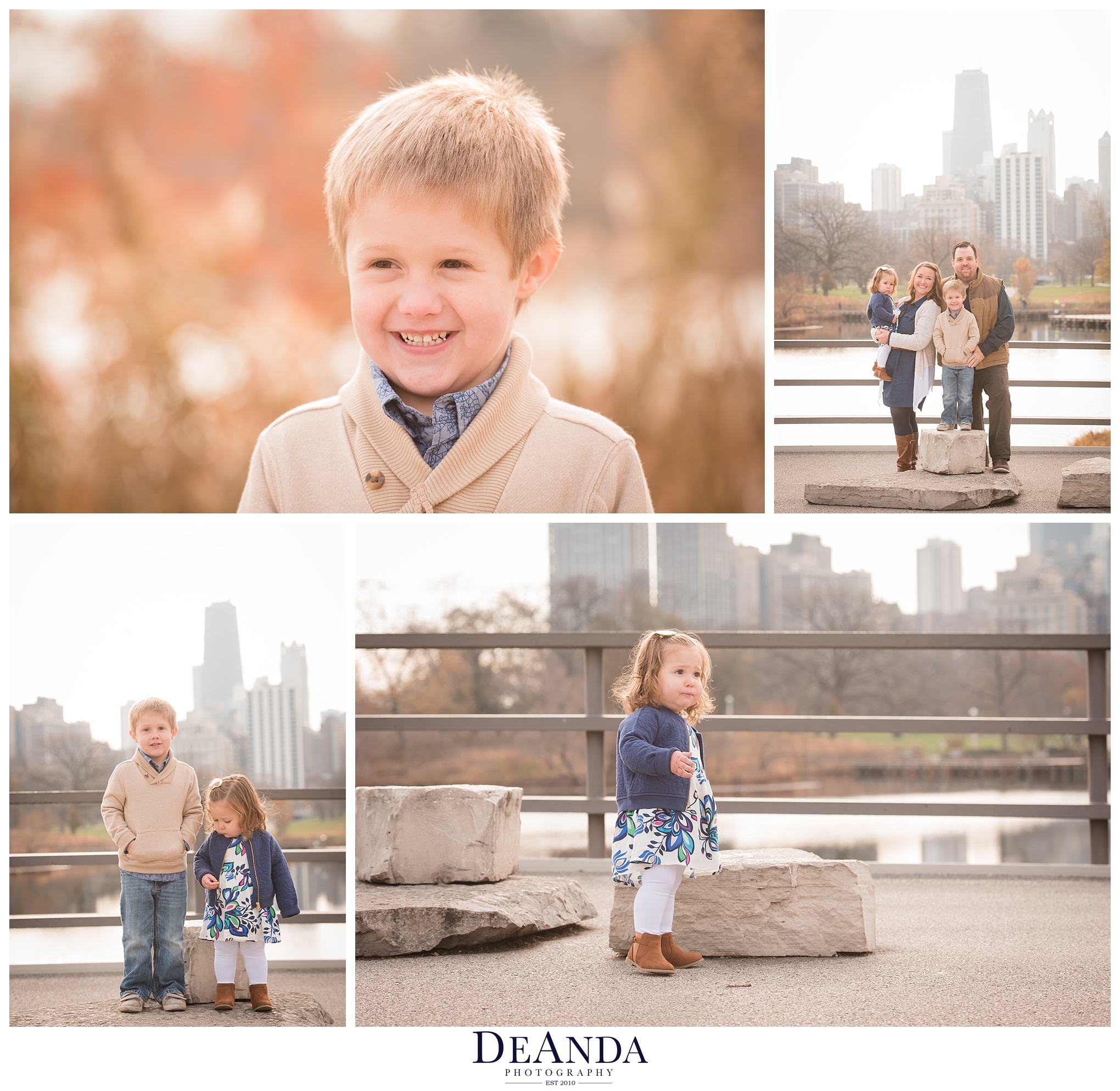 brother and sister on kissing bridge at lincoln park zoo