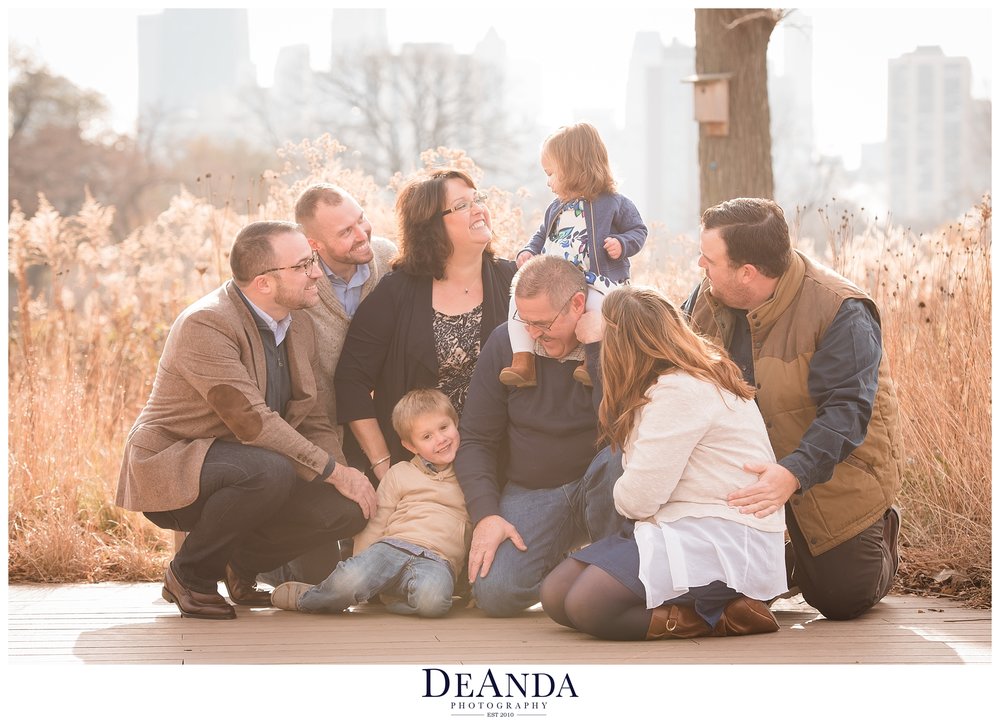 extended family photo at south pond