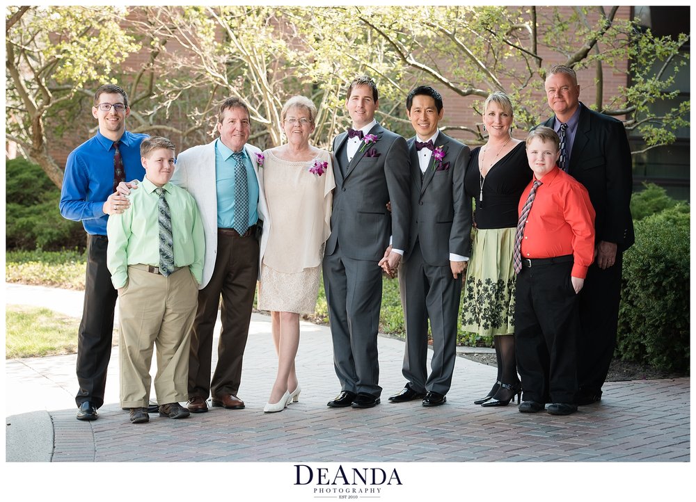 family formal photos of same sex wedding in chicago