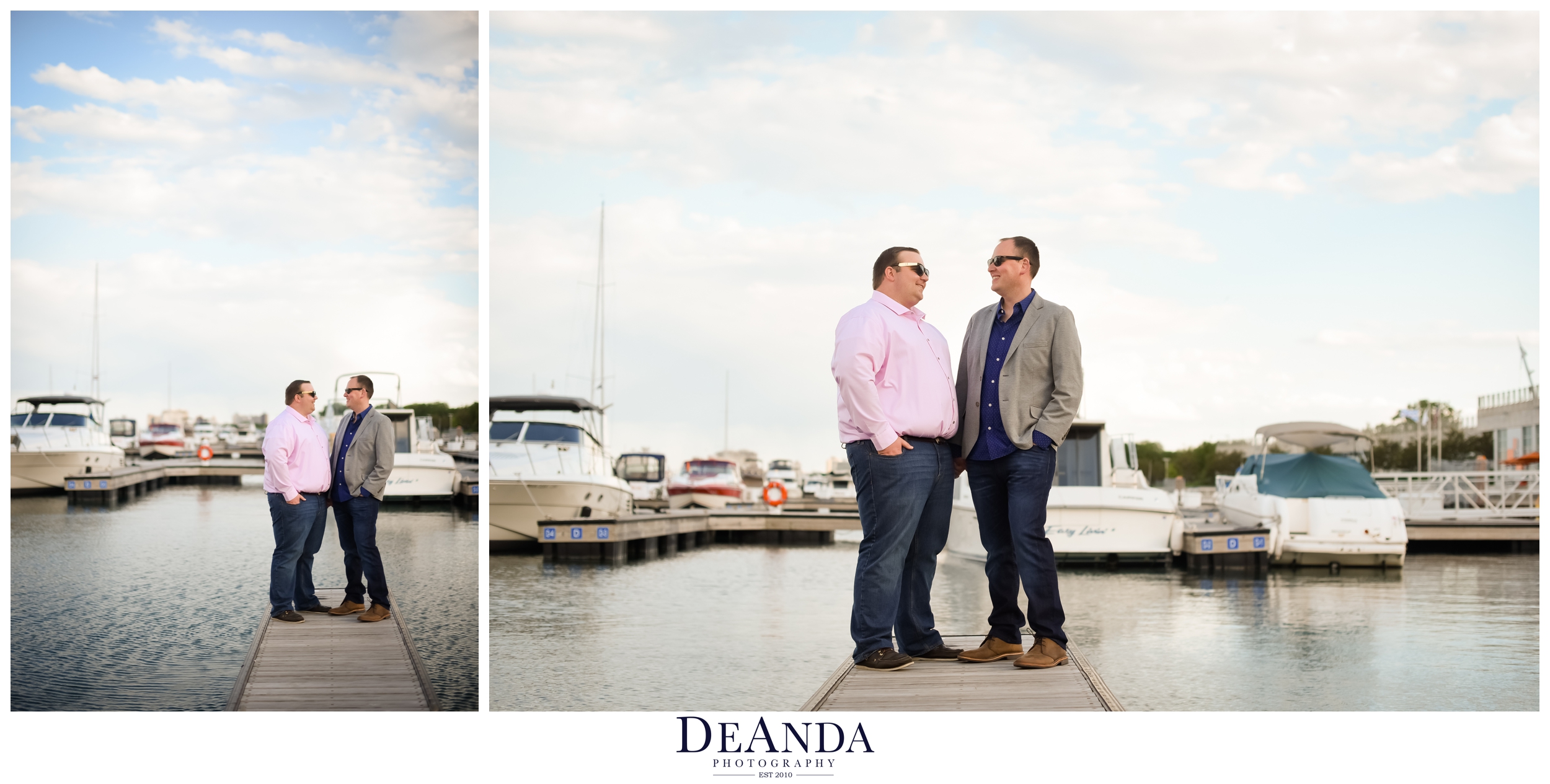 31st street harbor engagement photos