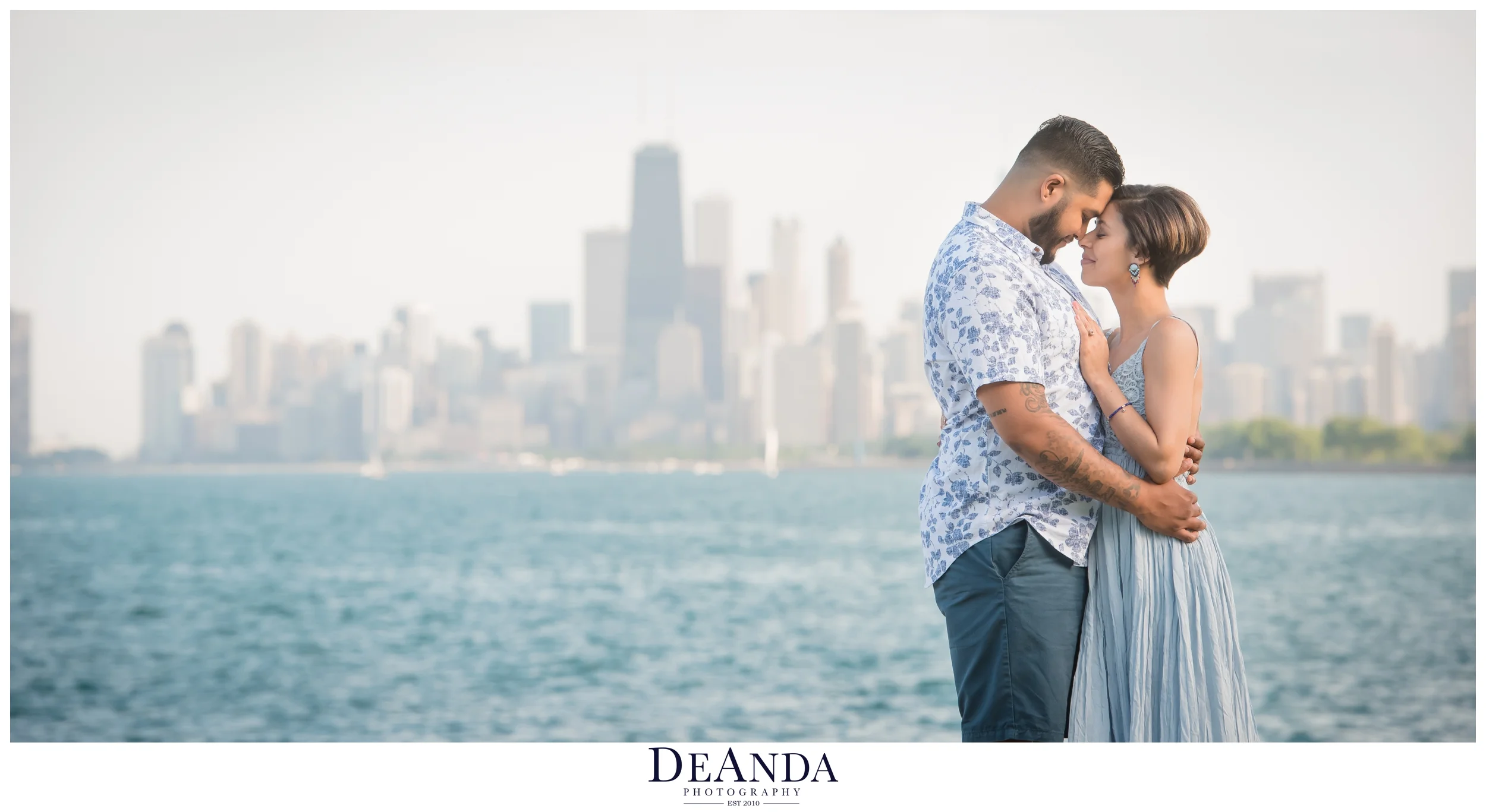 chicago skyline engagement photos