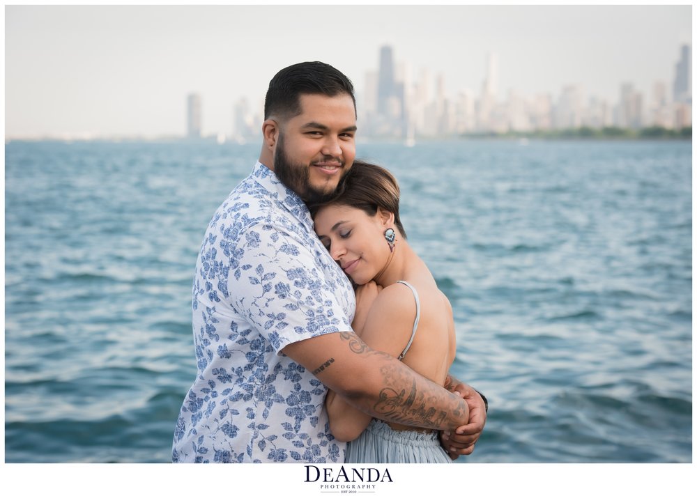 chicago skyline engagement photos