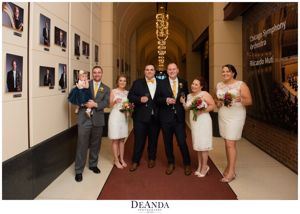 wedding party at chicago symphony center