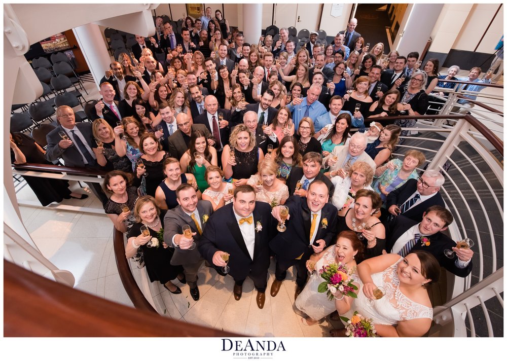 whole wedding of over 100 people photo at symphony center