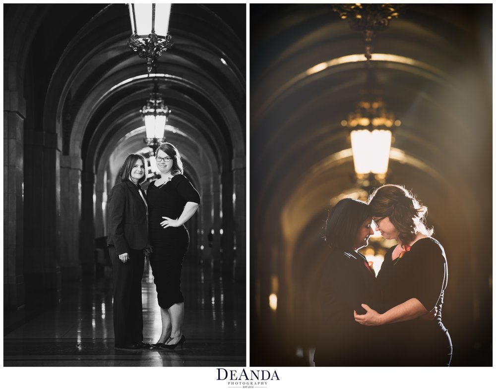 two brides at downtown Chicago courthouse