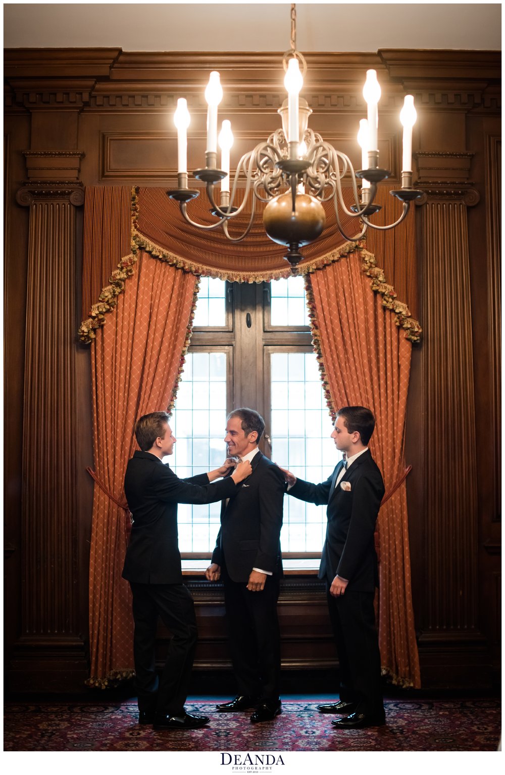 university club of Chicago wedding groom getting ready photos 