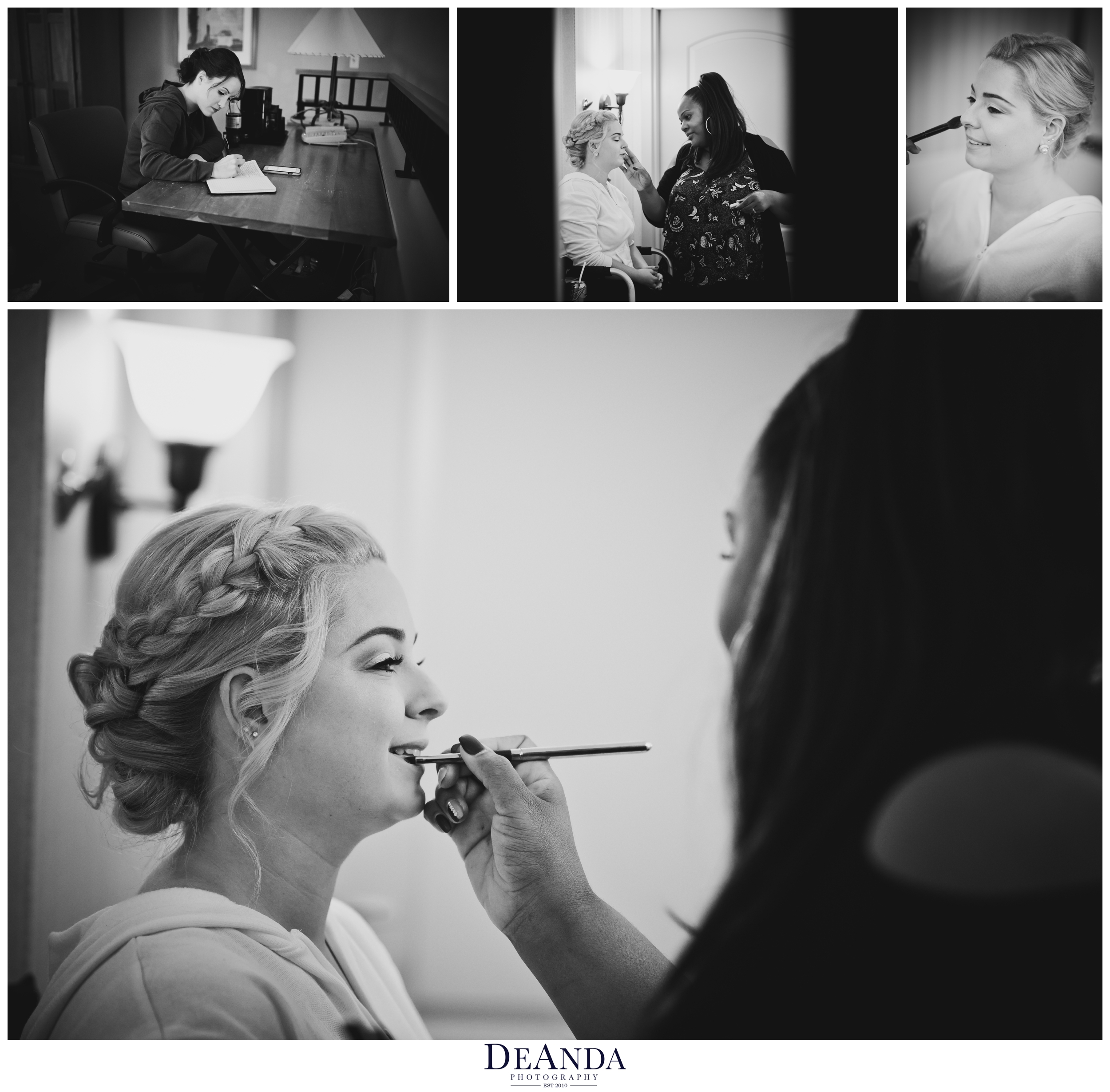 bride getting ready at Pheasant Run Resort in St.Charles Illinois