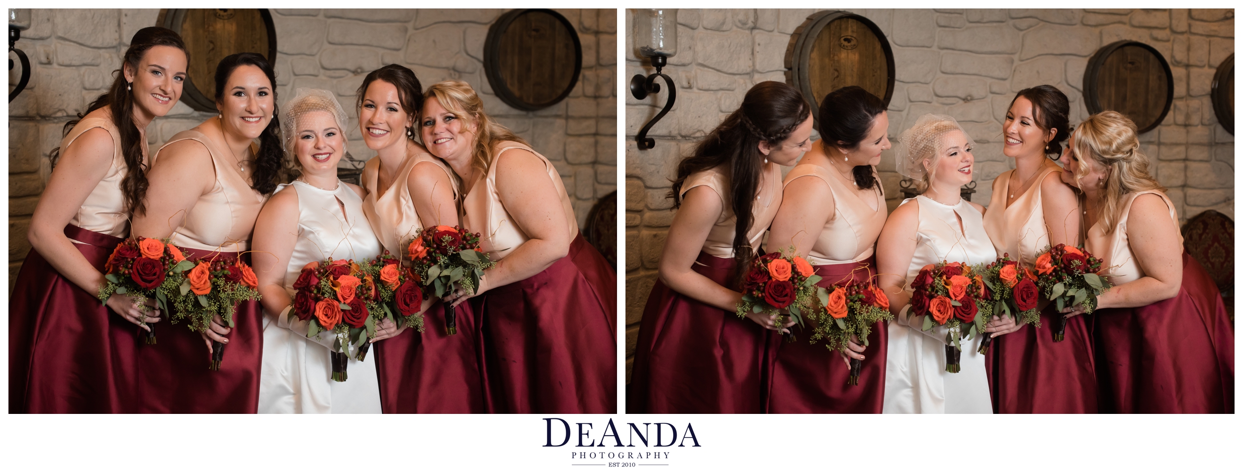 bridesmaids at acquaviva winery in maple park