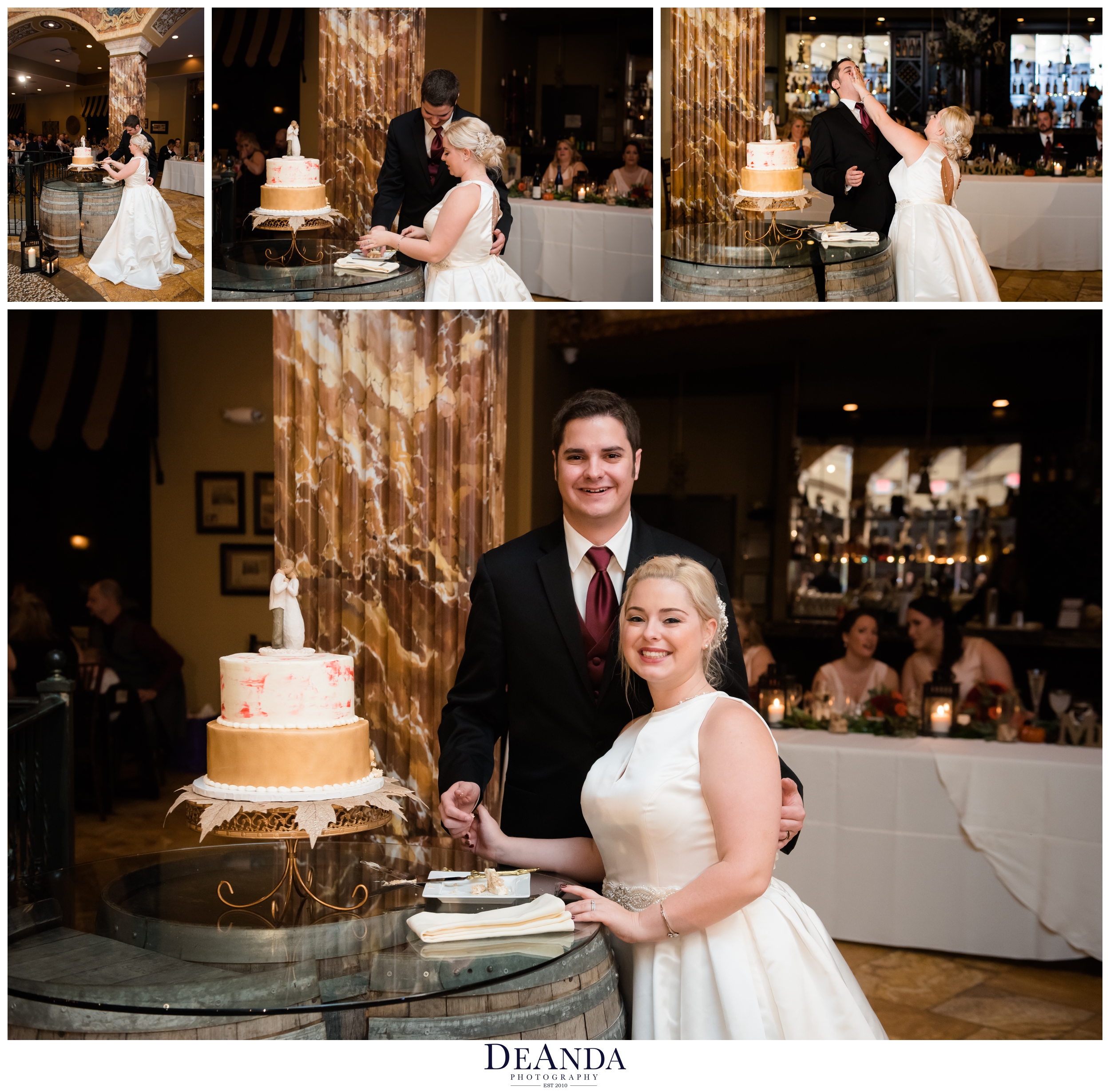 cake cut at acquaviva winery in maple park