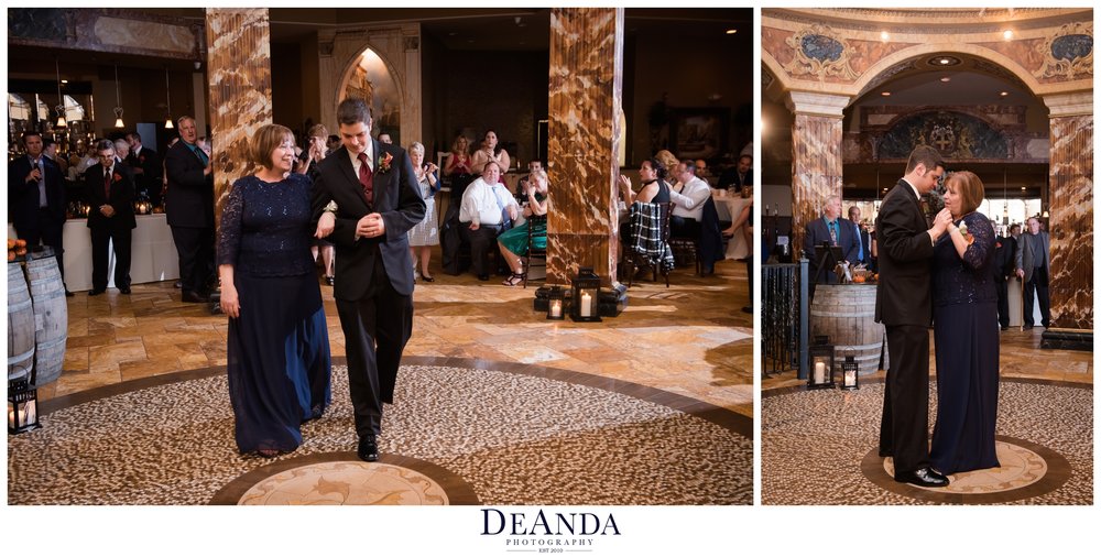 son and mother dance at acquaviva winery in maple park