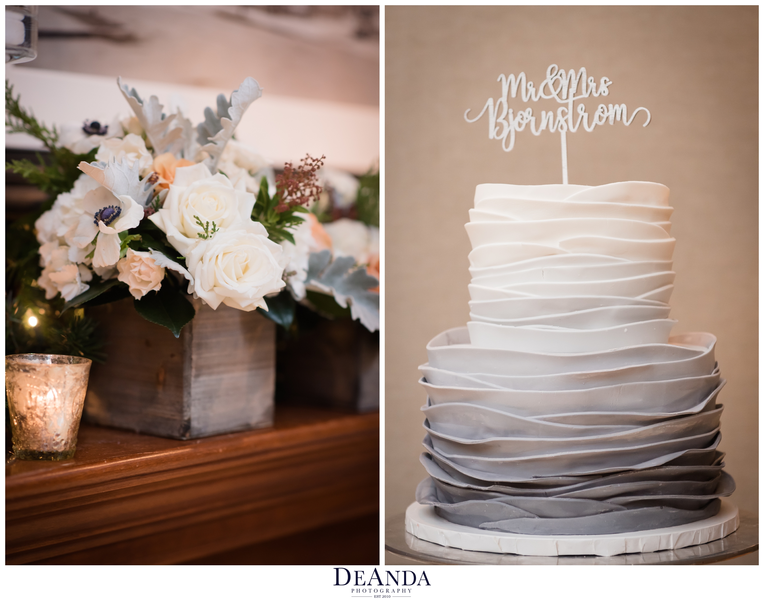 grey ombre wedding cake