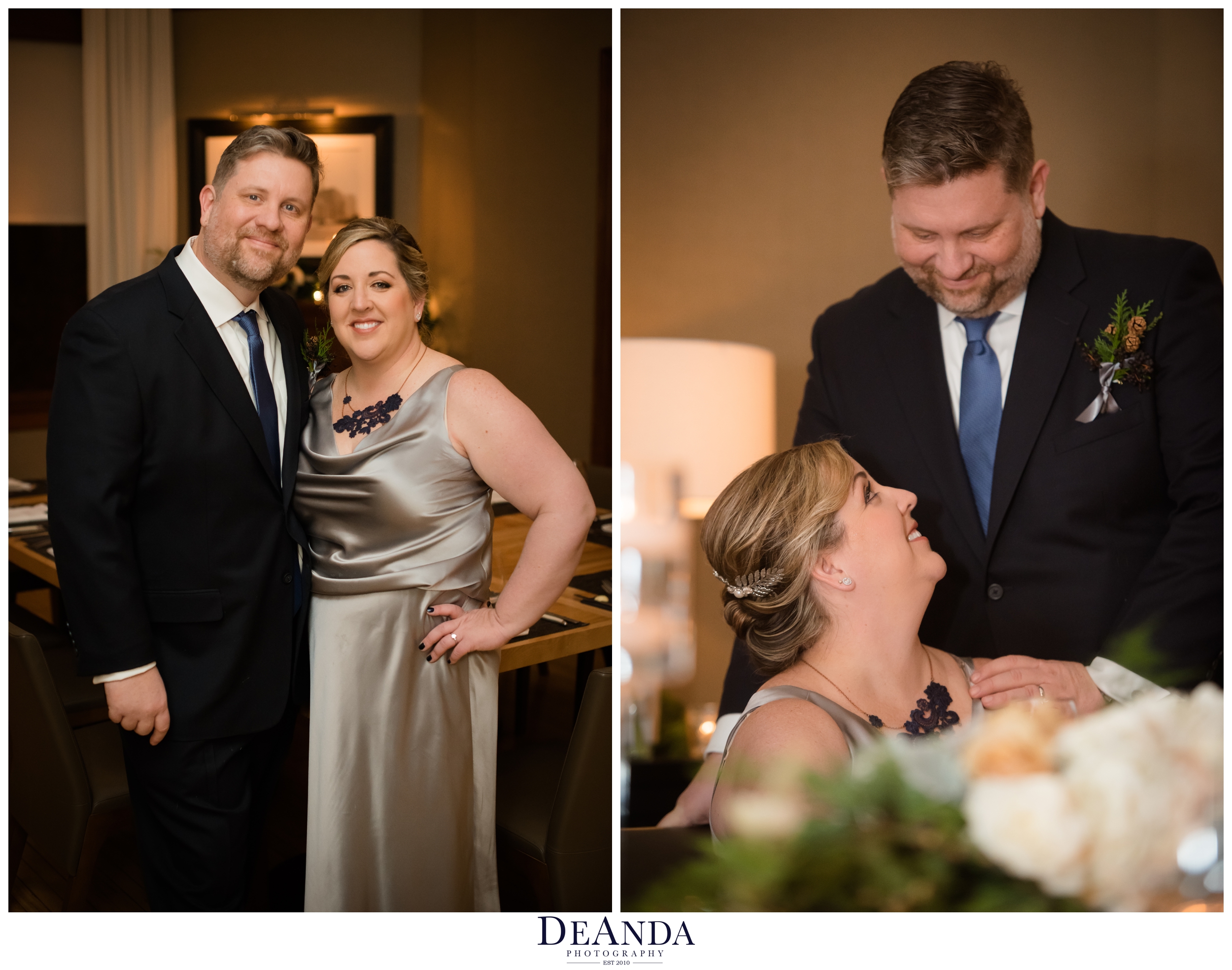 bride and groom at tree studios in chicago