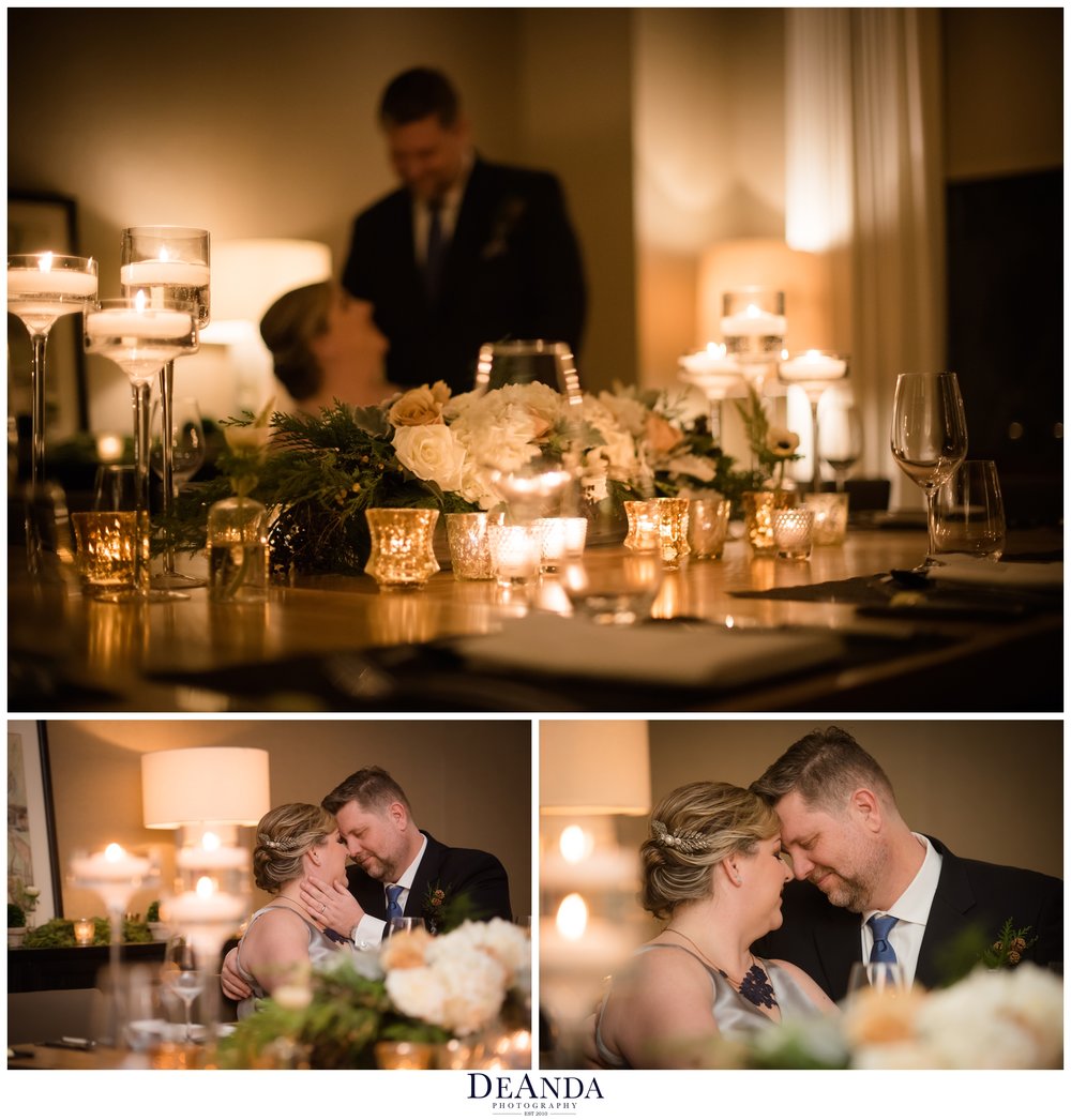 bride and groom at tree studios