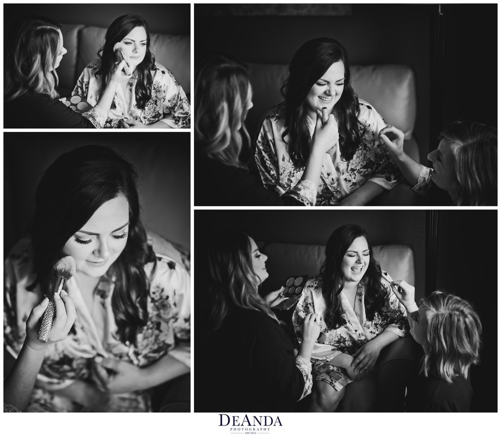 bride getting ready for wedding in Illinois