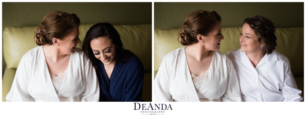 bride with her best friend and mom