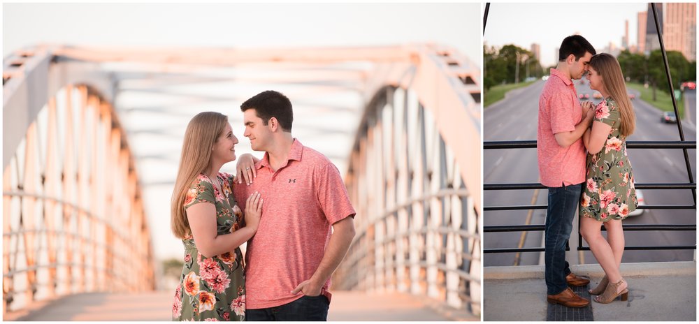 Pedestrian Bridge Chicago Engagement Photos