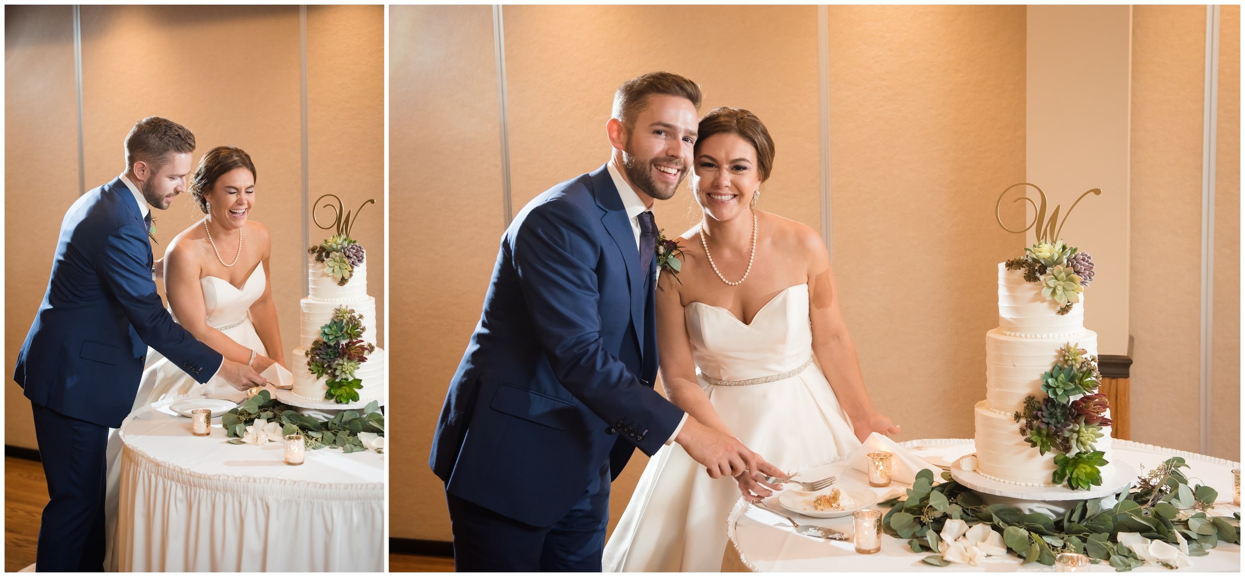 Cake Cut Silver Lake Country Club Wedding