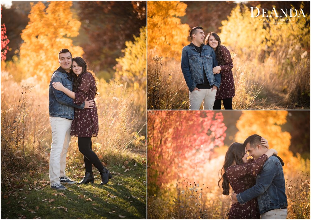 Chicago South Pond engagement photo