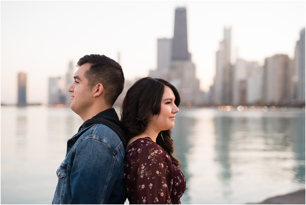 chicago lakefront engagement photo